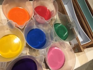 Coloured soap pre-pour