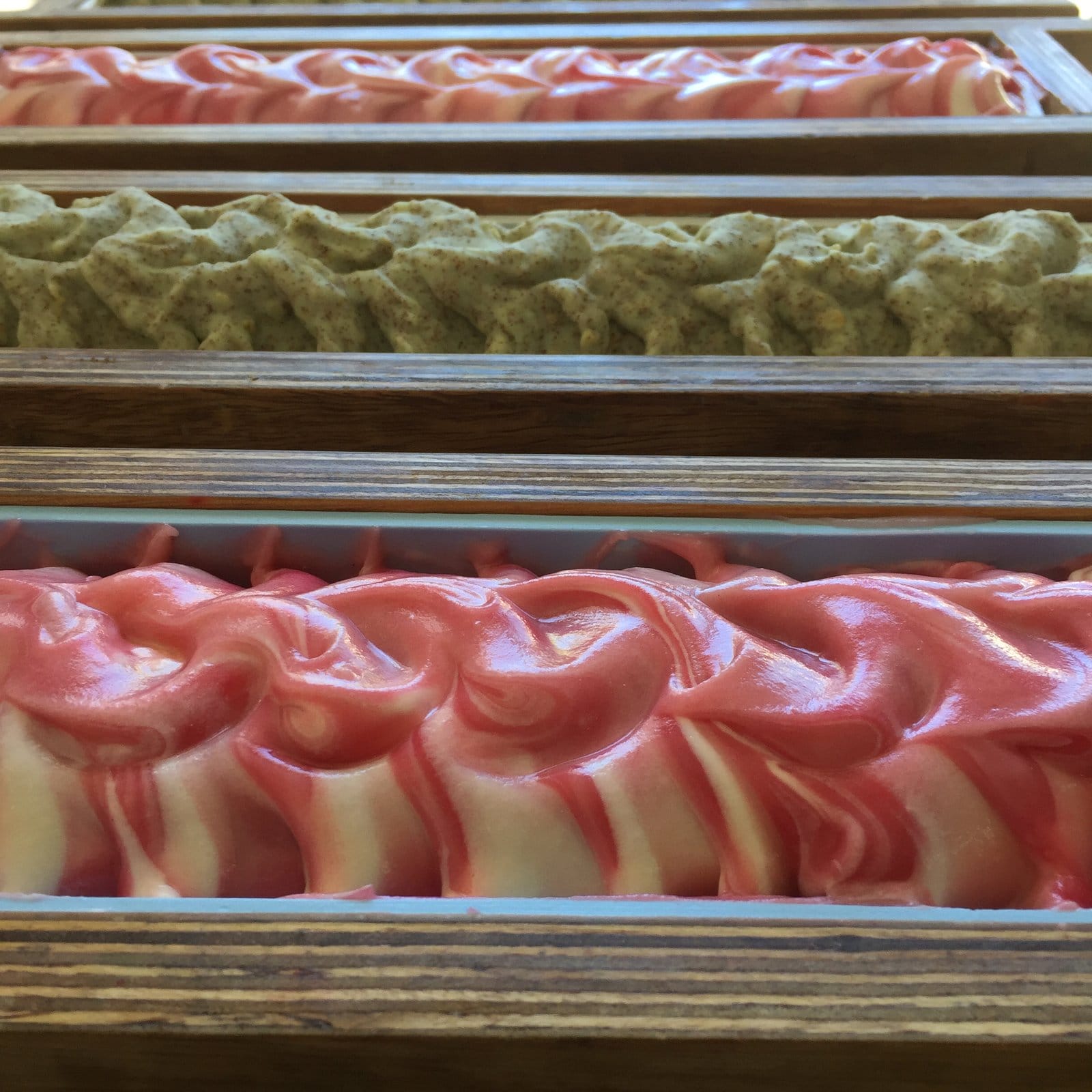 Welsh Rose & Peppermint Soaps in the Mould