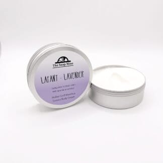 A tin of lavender body cream