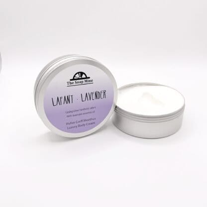 A tin of lavender body cream