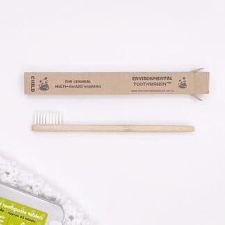 One child's bamboo toothbrush